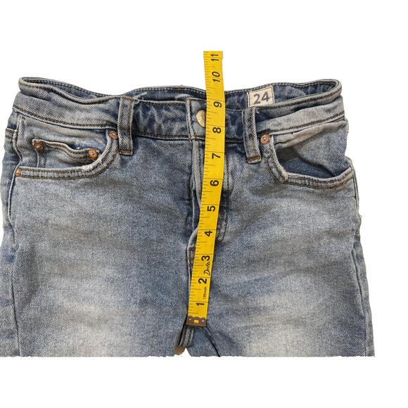 Madewell Shorts Womens 24 Blue Denim High Rise Button Fly Cutoff Frayed Hem - Picture 6 of 7